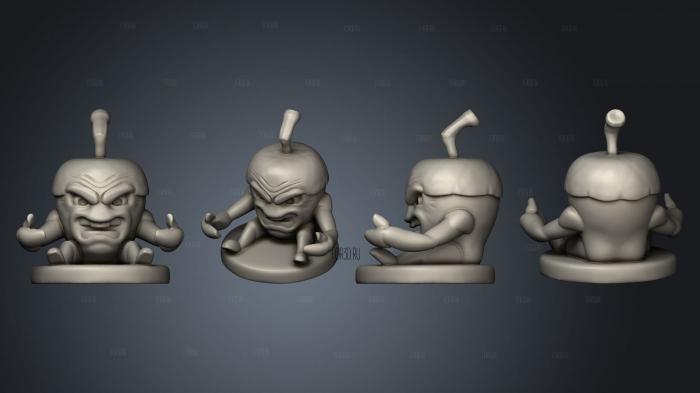 Angry Acorns Acorn Sitting without Book stl model for CNC