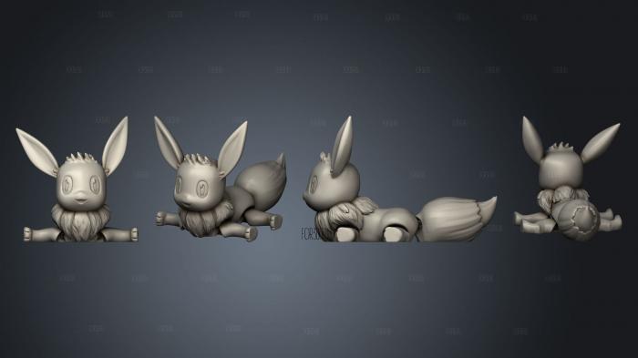 articulated Eevee stl model for CNC