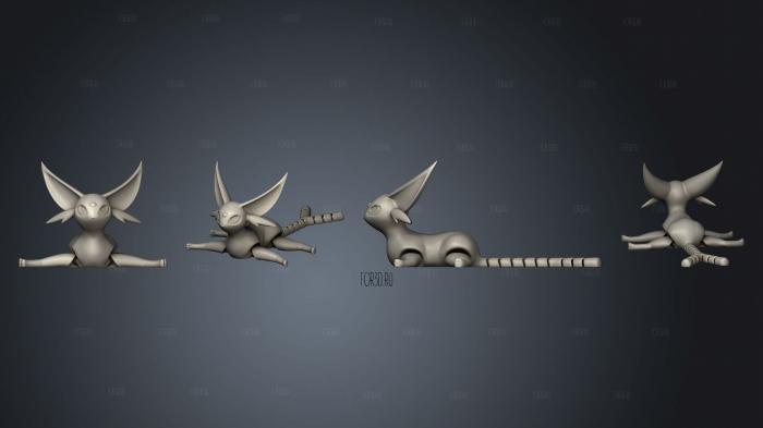 articulated Espeon stl model for CNC
