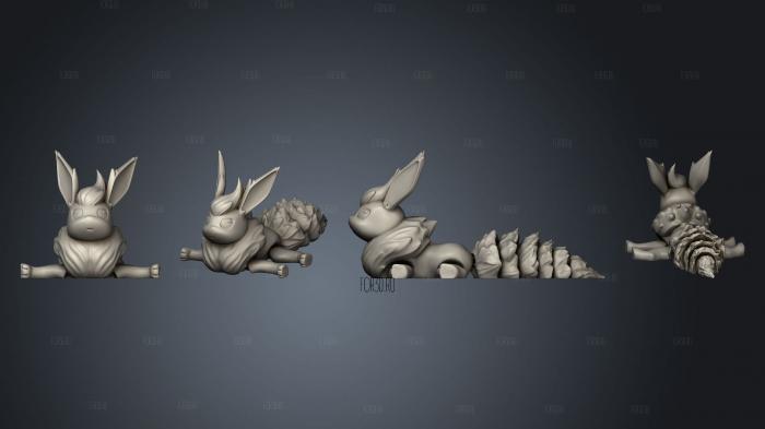articulated Flareon stl model for CNC