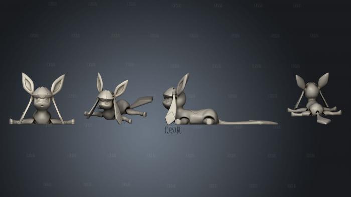articulated Glaceon stl model for CNC