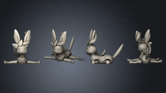 articulated Sylveon body stl model for CNC