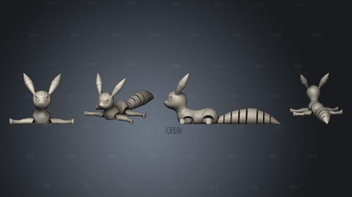 articulated Umbreon stl model for CNC