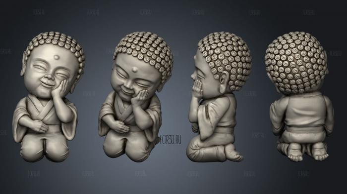 Baby Buddha Amor rojo stl model for CNC