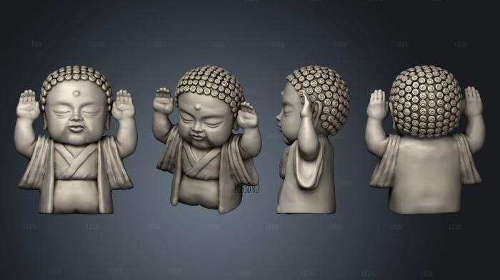 Baby Buddha Suerte celeste stl model for CNC