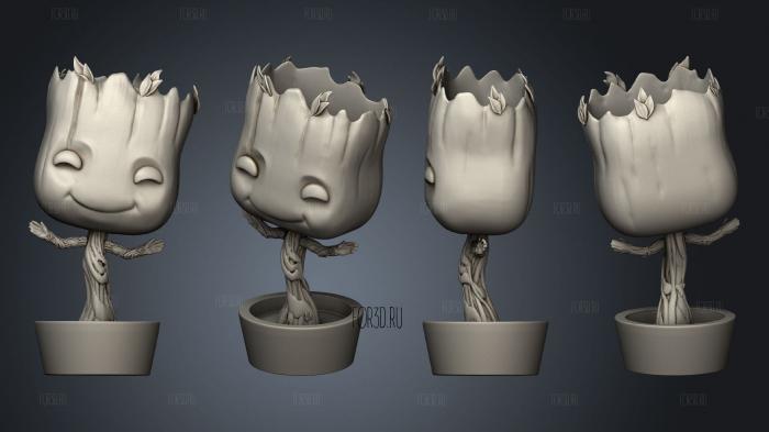 baby groot stl model for CNC