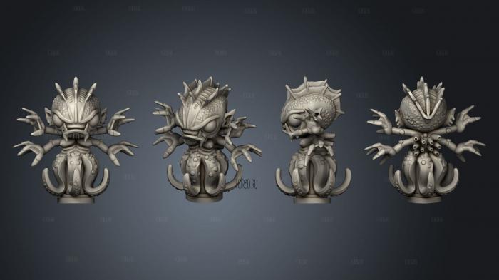 Chibi Cthulhu Hydra stl model for CNC