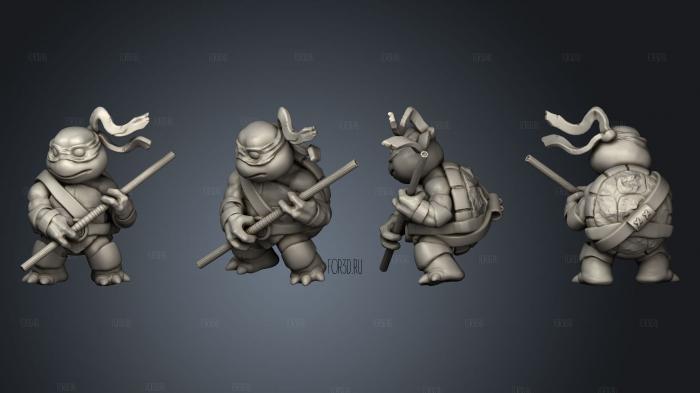 Chibi mutant ninja turtles DON stl model for CNC
