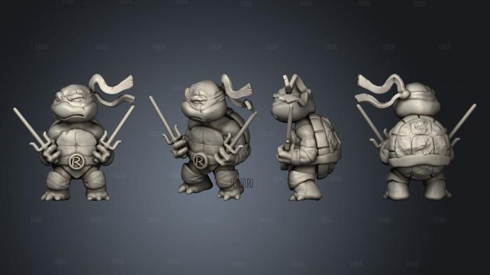 Chibi mutant ninja turtles Raffa stl model for CNC