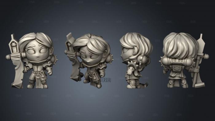 Chibi Siblings of Conflict standard 1 stl model for CNC