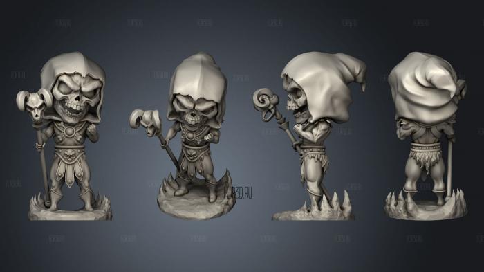 Chibi Skeletor stl model for CNC