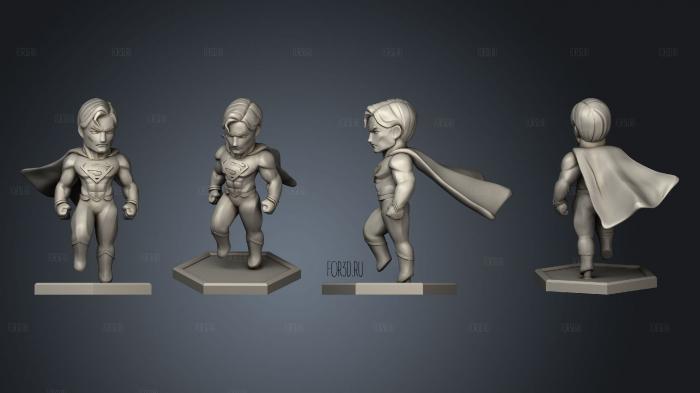 Chibi Superman FDM stl model for CNC