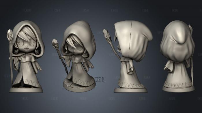 Chibi White Mage stl model for CNC