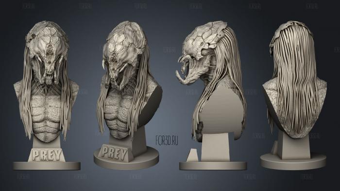 FERAL PREDATOR BUST 002 stl model for CNC