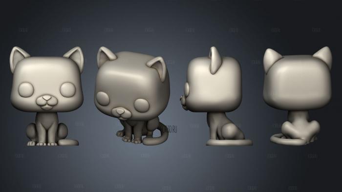 Funko Cat stl model for CNC