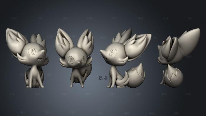 Gen 6 Fennekin 2 stl model for CNC