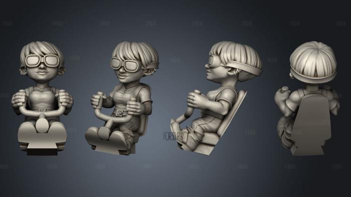 Gnome Pilot stl model for CNC