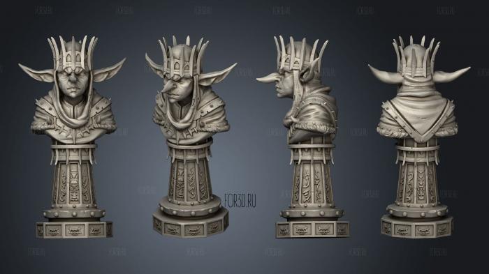 goblin chess set pre stl model for CNC