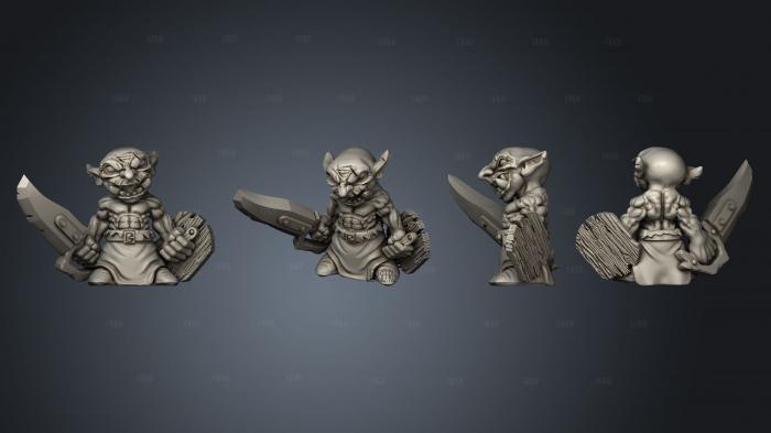 Goblins W sheilds Pose 1 stl model for CNC