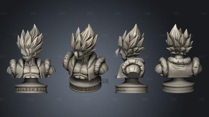 Gogeta Blue Bust stl model for CNC