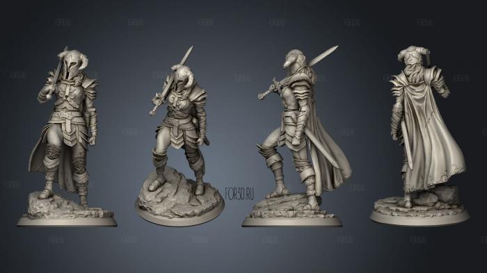 Hero Female Dark Knight 25 mm stl model for CNC