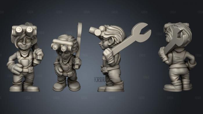 hero Gnome Engineer stl model for CNC