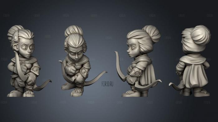 hero Halfling Archer stl model for CNC