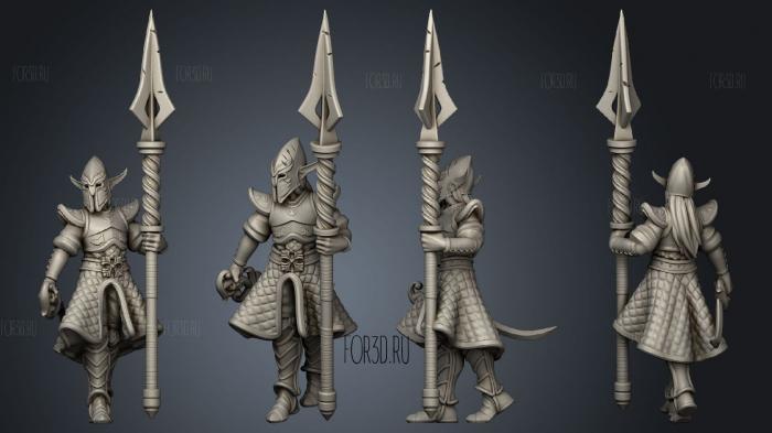 High Elves Dwarfs Elf Tall Spear Warrior 5 stl model for CNC