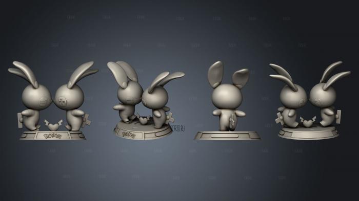 Plusle and Minun Pokemon stl model for CNC