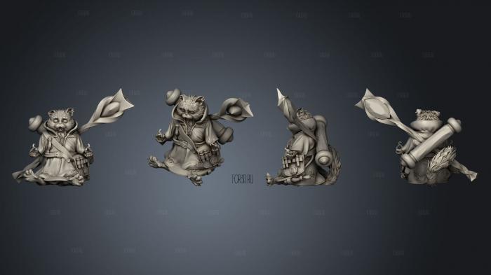 Prop Hat Tabaxi White Cat Sorcerer Meditating 3d stl модель для ЧПУ