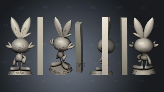 Scorbunny Pokemon stl model for CNC