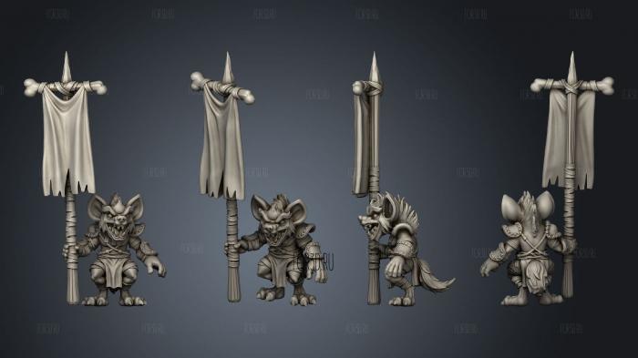 Small Gnoll Banner stl model for CNC