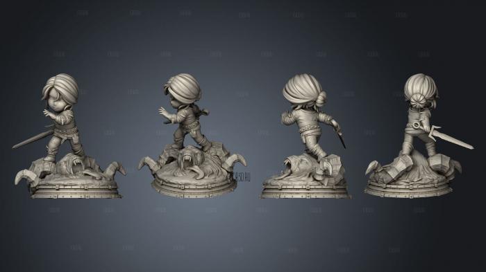 The Witcher Chibi stl model for CNC