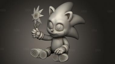 Малыш Соник-ежик 3d stl модель для ЧПУ