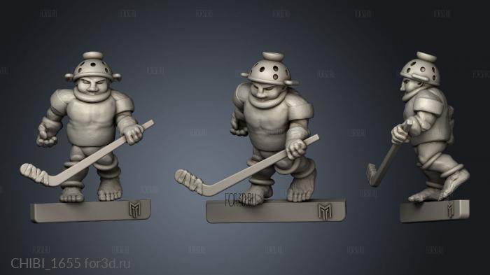 Halfling Ice Hockey stl model for CNC