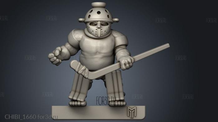 Halfling Ice Hockey stl model for CNC