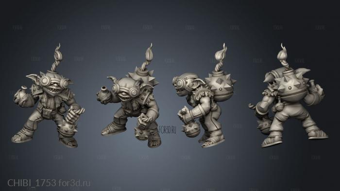 goblin archer hooded stl model for CNC