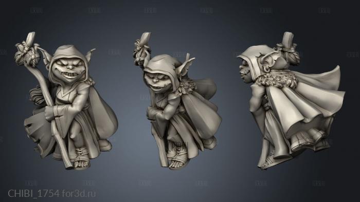 goblin archer hooded stl model for CNC