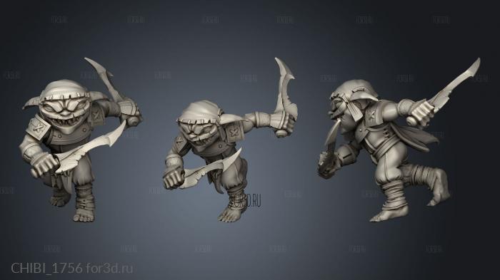 goblin archer hooded stl model for CNC