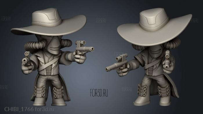 Cad Bane Chibi stl model for CNC