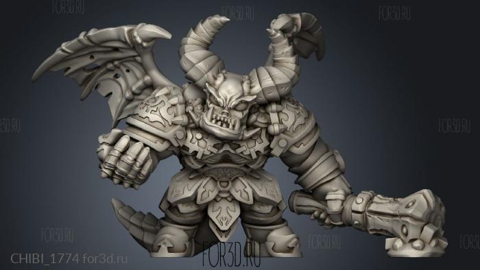 Chibi Demon Beast stl model for CNC