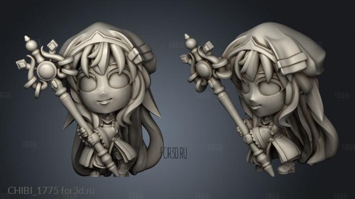 Chibi Earth Mother Priestess stl model for CNC