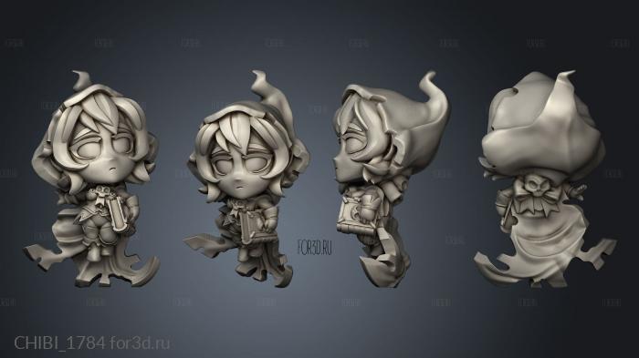 Chibi Necromage stl model for CNC