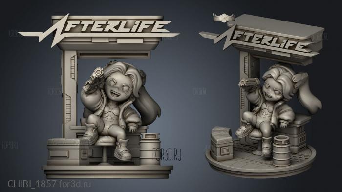 Chibi Rebecca from Cyberpunk Bar stl model for CNC