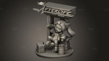 Чиби Ребекка из Киберпанк-бара 3d stl модель для ЧПУ