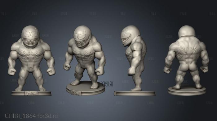 chibi venom close stl model for CNC