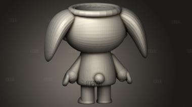 Симпатичное животное Розовая свинья в горшке розового цвета 3d stl модель для ЧПУ