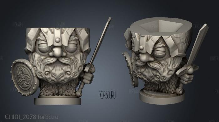 Dice Dwarf Denzil stl model for CNC