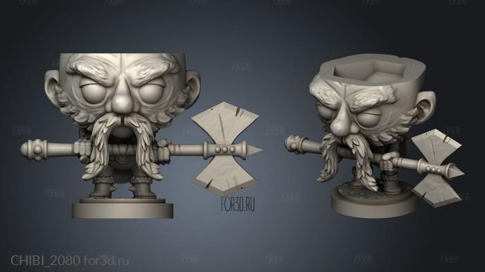 Dice Dwarf Guladin stl model for CNC