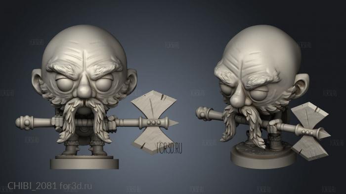 Dice Dwarf Guladin stl model for CNC